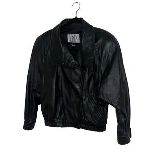Vintage black leather LNR jacket moto motorcycle medium M great condition retro